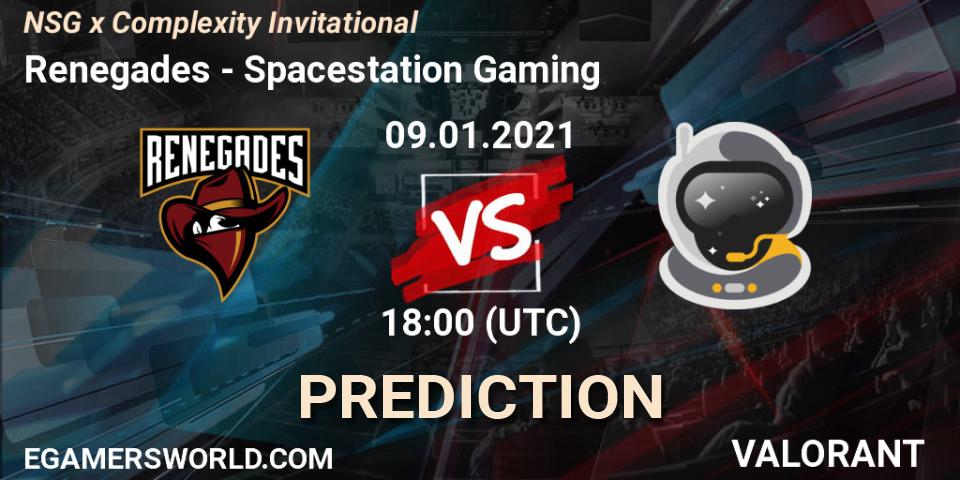Renegades vs Spacestation Gaming: Match Prediction. 09.01.2021 at 21:00, VALORANT, NSG x Complexity Invitational