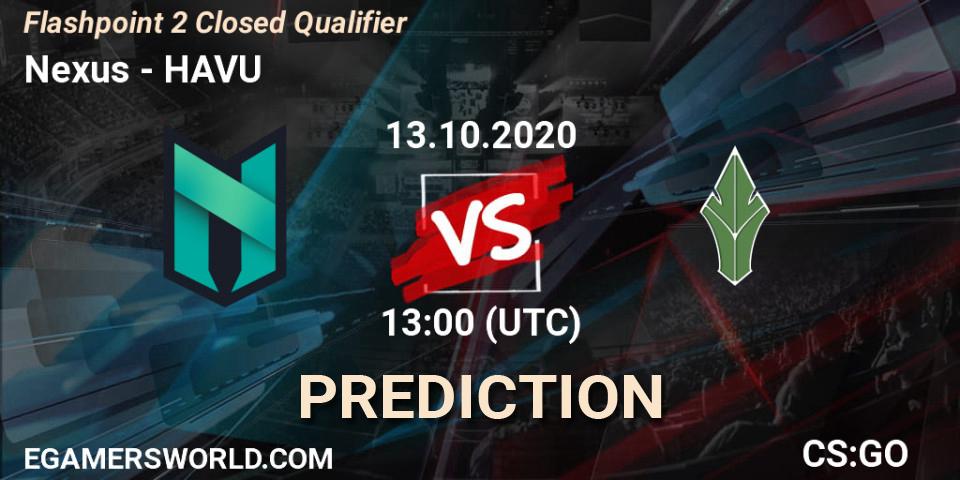 Nexus vs HAVU: Match Prediction. 13.10.2020 at 13:10, Counter-Strike (CS2), Flashpoint 2 Closed Qualifier