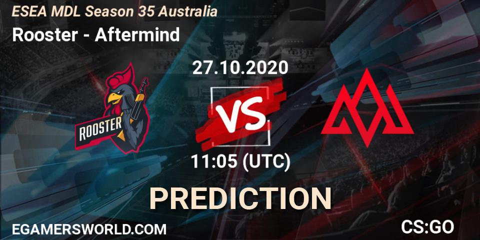 Rooster vs Aftermind: Match Prediction. 28.10.2020 at 09:05, Counter-Strike (CS2), ESEA MDL Season 35 Australia