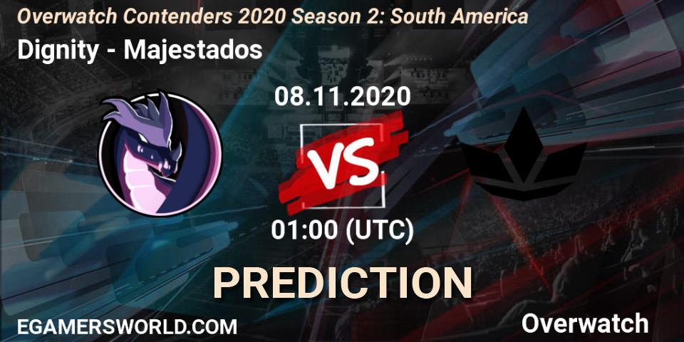 Dignity vs Majestados: Match Prediction. 08.11.2020 at 01:00, Overwatch, Overwatch Contenders 2020 Season 2: South America