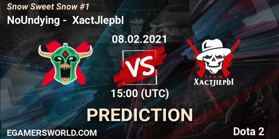 NoUndying vs XactJlepbI: Match Prediction. 08.02.2021 at 14:55, Dota 2, Snow Sweet Snow #1