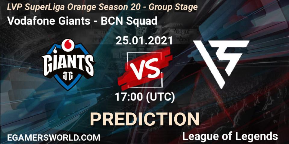 Vodafone Giants vs BCN Squad: Match Prediction. 25.01.2021 at 17:00, LoL, LVP SuperLiga Orange Season 20 - Group Stage