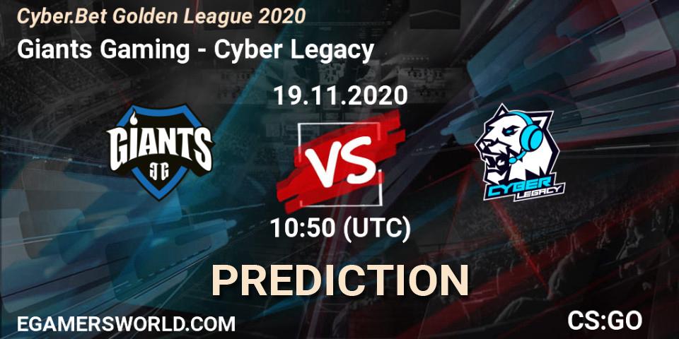 Giants Gaming vs Cyber Legacy: Match Prediction. 19.11.2020 at 10:50, Counter-Strike (CS2), Cyber.Bet Golden League 2020