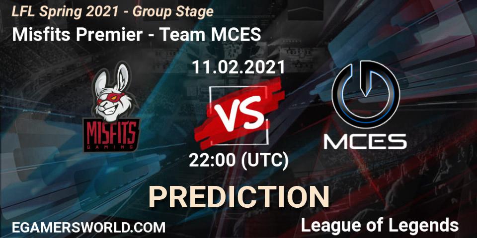 Misfits Premier vs Team MCES: Match Prediction. 11.02.2021 at 22:00, LoL, LFL Spring 2021 - Group Stage