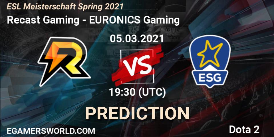 Recast Gaming vs EURONICS Gaming: Match Prediction. 05.03.2021 at 20:30, Dota 2, ESL Meisterschaft Spring 2021