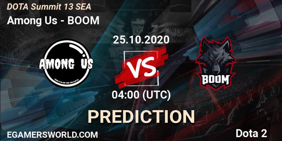 Among Us vs BOOM: Match Prediction. 25.10.2020 at 04:03, Dota 2, DOTA Summit 13: SEA
