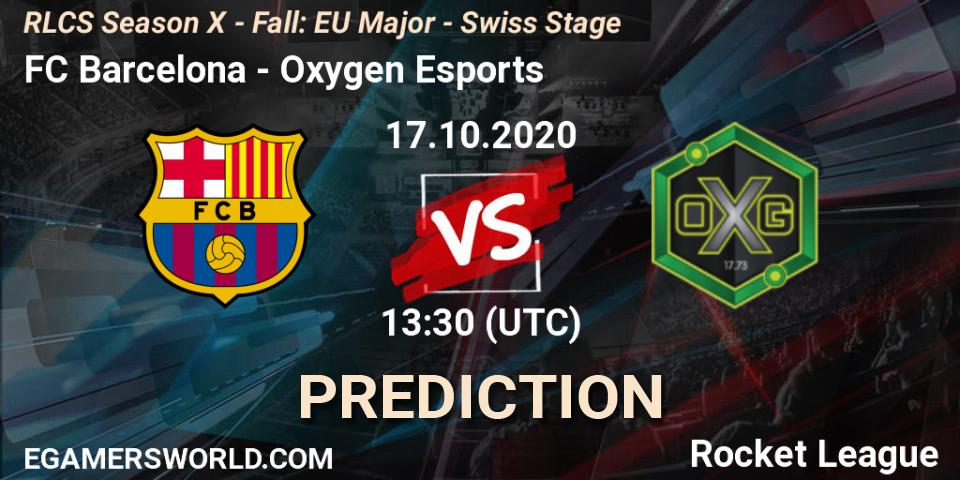 FC Barcelona vs Oxygen Esports: Match Prediction. 17.10.2020 at 13:30, Rocket League, RLCS Season X - Fall: EU Major - Swiss Stage