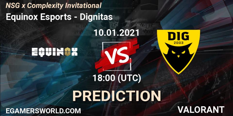 Equinox Esports vs Dignitas: Match Prediction. 10.01.2021 at 18:00, VALORANT, NSG x Complexity Invitational