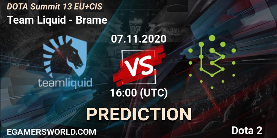 Team Liquid vs Brame: Match Prediction. 07.11.20, Dota 2, DOTA Summit 13: EU & CIS