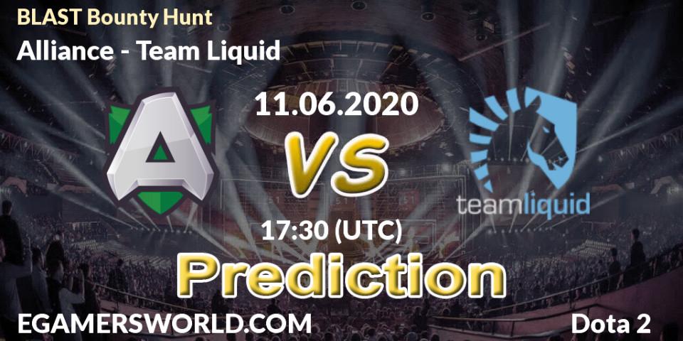 Alliance vs Team Liquid: Match Prediction. 11.06.2020 at 17:31, Dota 2, BLAST Bounty Hunt