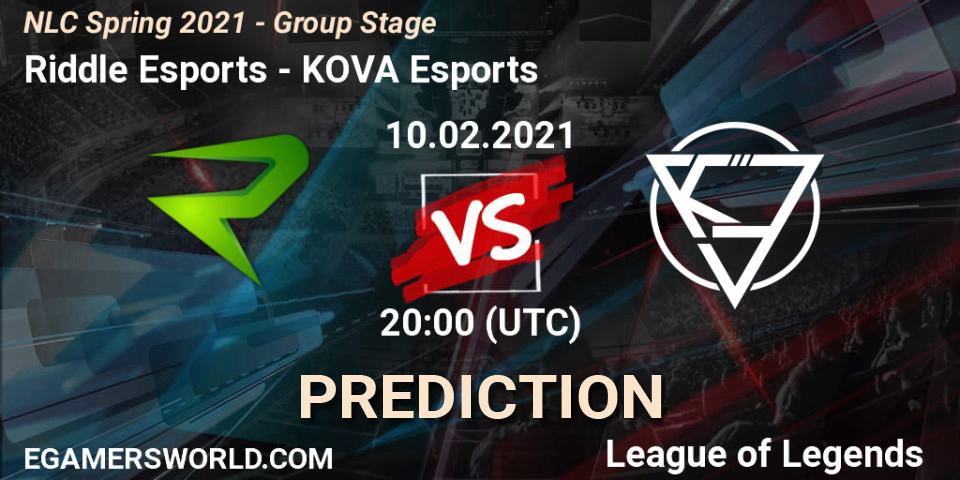 Riddle Esports vs KOVA Esports: Match Prediction. 10.02.2021 at 20:00, LoL, NLC Spring 2021 - Group Stage