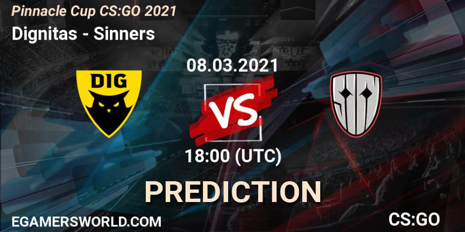 Dignitas vs Sinners: Match Prediction. 08.03.2021 at 18:00, Counter-Strike (CS2), Pinnacle Cup #1