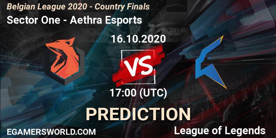 Sector One vs Aethra Esports: Match Prediction. 16.10.2020 at 17:24, LoL, Belgian League 2020 - Country Finals