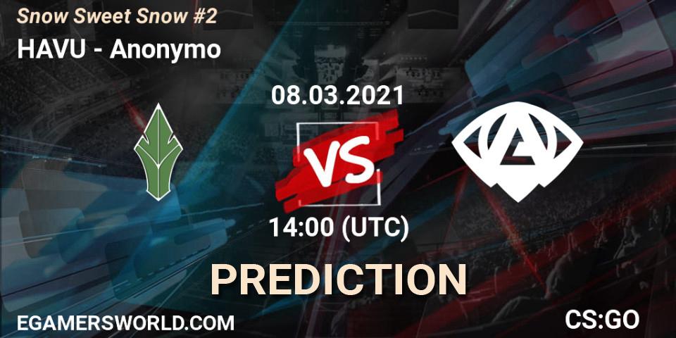 HAVU vs Anonymo: Match Prediction. 08.03.2021 at 14:00, Counter-Strike (CS2), Snow Sweet Snow #2