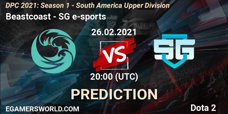 Beastcoast vs SG e-sports: Match Prediction. 26.02.2021 at 20:02, Dota 2, DPC 2021: Season 1 - South America Upper Division