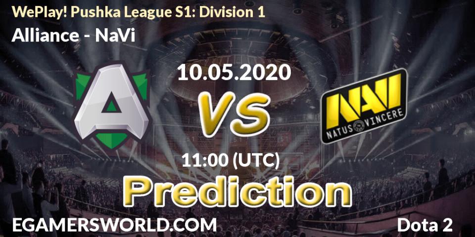 Alliance vs NaVi: Match Prediction. 10.05.20, Dota 2, WePlay! Pushka League S1: Division 1