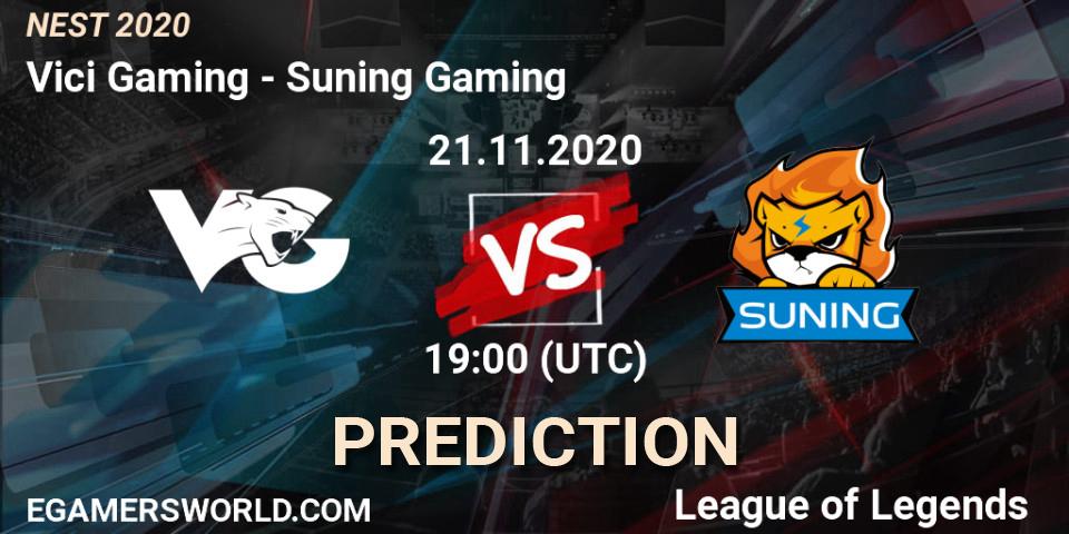 Vici Gaming vs Suning Gaming: Match Prediction. 21.11.2020 at 06:00, LoL, NEST 2020