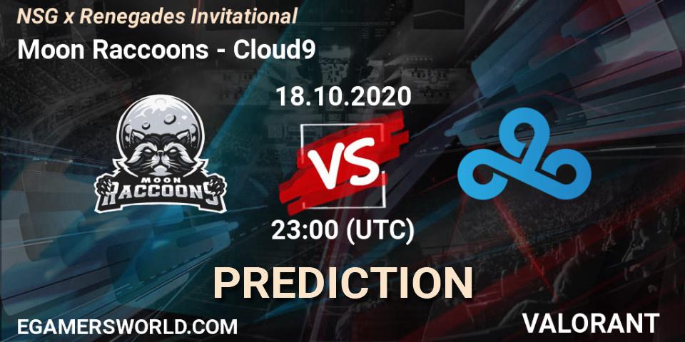 Moon Raccoons vs Cloud9: Match Prediction. 18.10.2020 at 23:00, VALORANT, NSG x Renegades Invitational