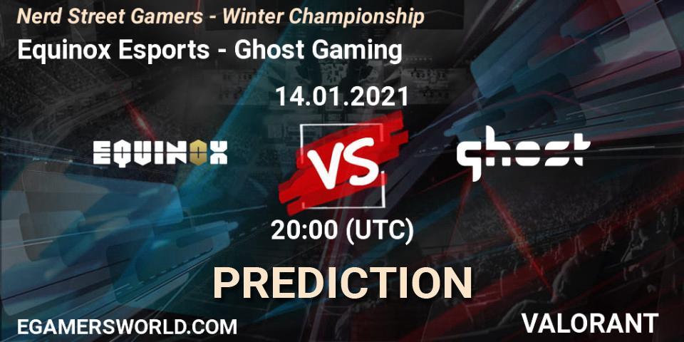 Equinox Esports vs Ghost Gaming: Match Prediction. 14.01.2021 at 21:45, VALORANT, Nerd Street Gamers - Winter Championship
