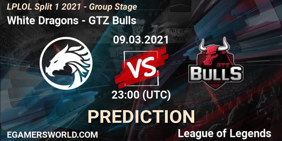 White Dragons vs GTZ Bulls: Match Prediction. 09.03.2021 at 23:00, LoL, LPLOL Split 1 2021 - Group Stage