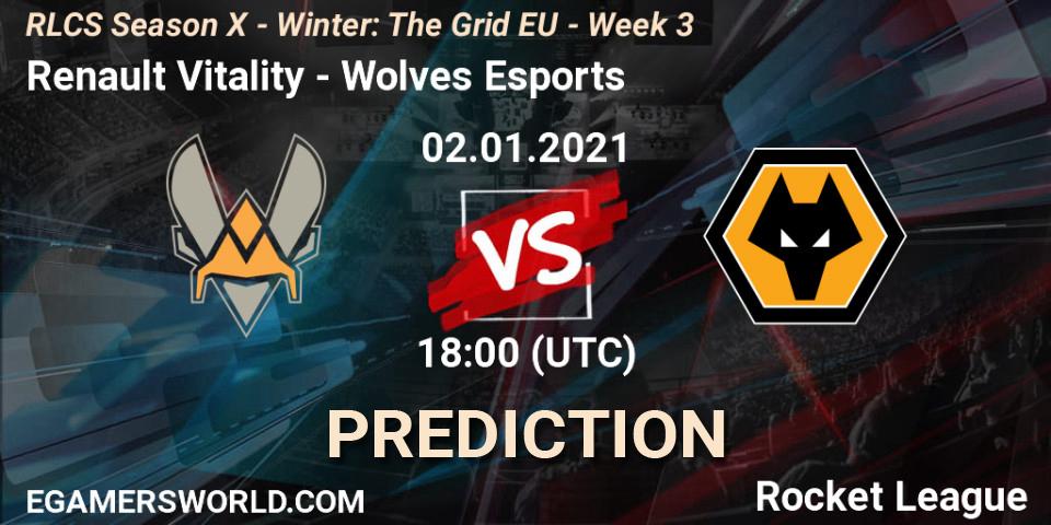 Renault Vitality vs Wolves Esports: Match Prediction. 02.01.21, Rocket League, RLCS Season X - Winter: The Grid EU - Week 3