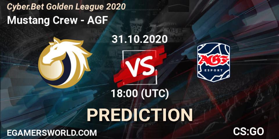 Mustang Crew vs AGF: Match Prediction. 31.10.20, CS2 (CS:GO), Cyber.Bet Golden League 2020