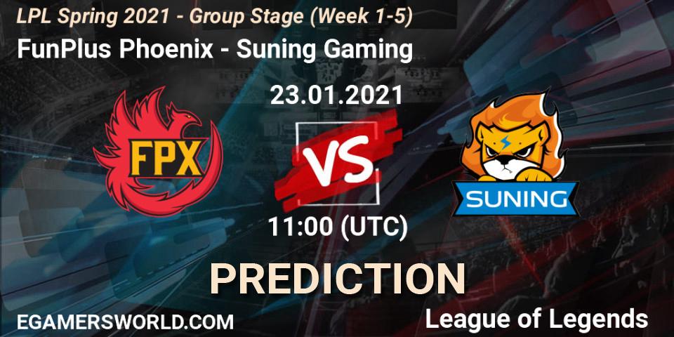 FunPlus Phoenix vs Suning Gaming: Match Prediction. 23.01.21, LoL, LPL Spring 2021 - Group Stage (Week 1-5)