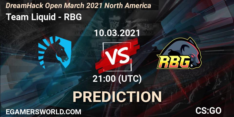 Team Liquid vs RBG: Match Prediction. 10.03.2021 at 21:10, Counter-Strike (CS2), DreamHack Open March 2021 North America