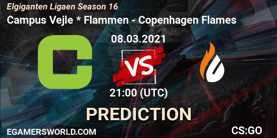 Campus Vejle * Flammen vs Copenhagen Flames: Match Prediction. 08.03.2021 at 21:00, Counter-Strike (CS2), Elgiganten Ligaen Season 16
