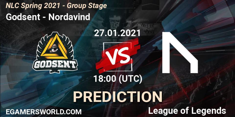 Godsent vs Nordavind: Match Prediction. 27.01.2021 at 18:00, LoL, NLC Spring 2021 - Group Stage