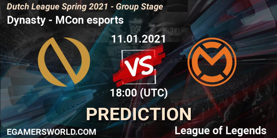 Dynasty vs mCon esports Rotterdam: Match Prediction. 12.01.21, LoL, Dutch League Spring 2021 - Group Stage