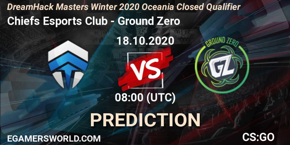 Chiefs Esports Club vs Ground Zero: Match Prediction. 18.10.2020 at 08:00, Counter-Strike (CS2), DreamHack Masters Winter 2020 Oceania Closed Qualifier