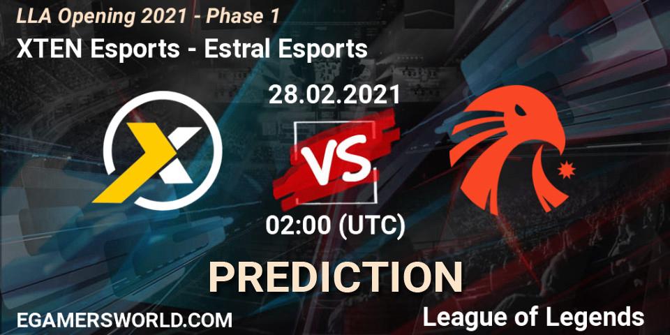 XTEN Esports vs Estral Esports: Match Prediction. 28.02.2021 at 02:15, LoL, LLA Opening 2021 - Phase 1