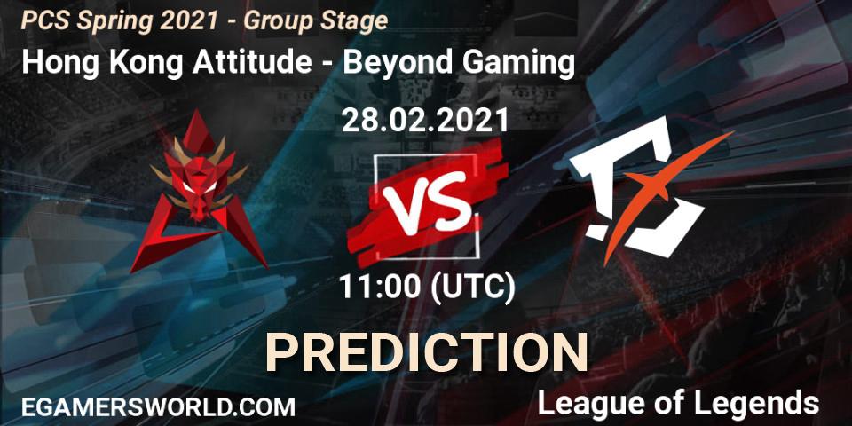 Hong Kong Attitude vs Beyond Gaming: Match Prediction. 28.02.2021 at 10:55, LoL, PCS Spring 2021 - Group Stage
