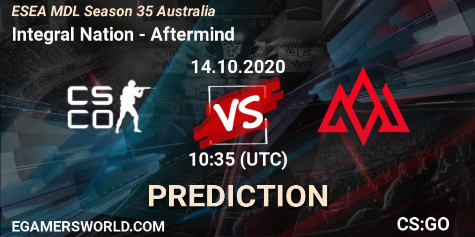 Integral Nation vs Aftermind: Match Prediction. 14.10.2020 at 10:35, Counter-Strike (CS2), ESEA MDL Season 35 Australia