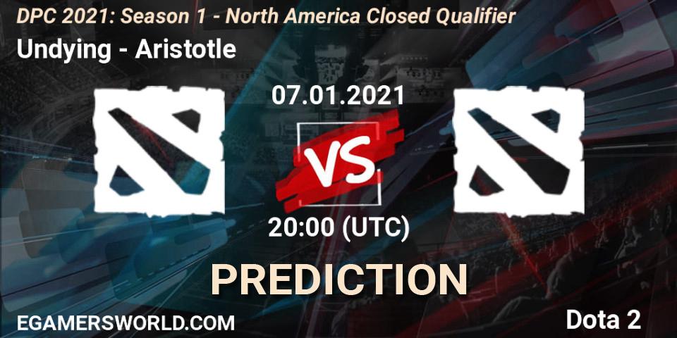 Undying vs Aristotle: Match Prediction. 07.01.21, Dota 2, DPC 2021: Season 1 - North America Closed Qualifier