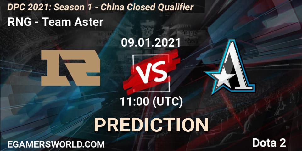 RNG vs Team Aster: Match Prediction. 09.01.21, Dota 2, DPC 2021: Season 1 - China Closed Qualifier