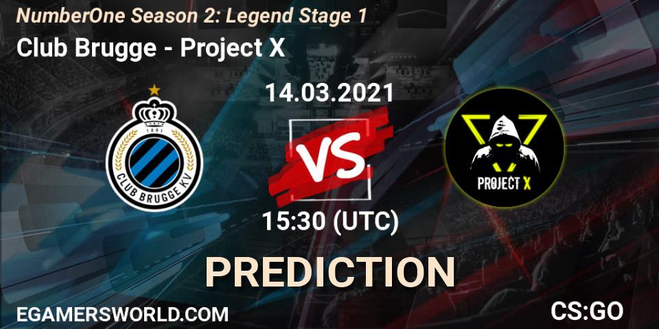Club Brugge vs Project X: Match Prediction. 14.03.2021 at 15:35, Counter-Strike (CS2), NumberOne Season 2: Legend Stage 1