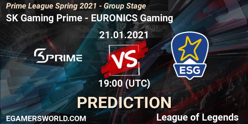 SK Gaming Prime vs EURONICS Gaming: Match Prediction. 21.01.21, LoL, Prime League Spring 2021 - Group Stage