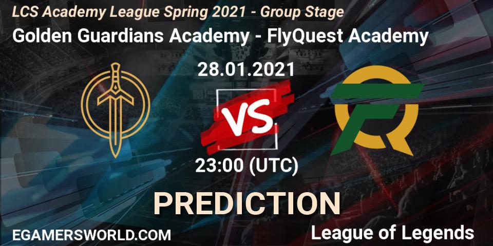 Golden Guardians Academy vs FlyQuest Academy: Match Prediction. 28.01.21, LoL, LCS Academy League Spring 2021 - Group Stage