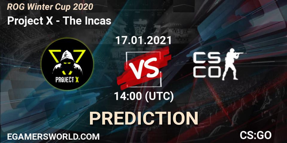 Project X vs The Incas: Match Prediction. 17.01.2021 at 10:00, Counter-Strike (CS2), ROG Winter Cup 2020