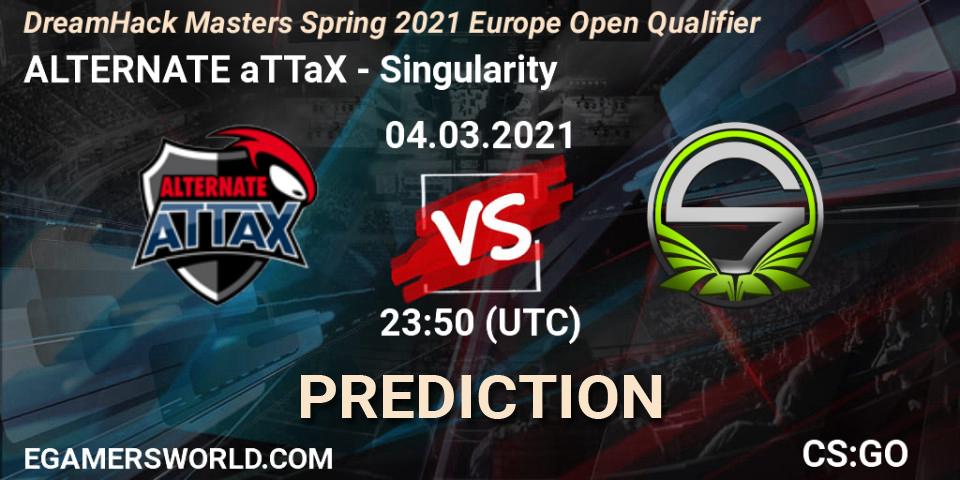 ALTERNATE aTTaX vs Singularity: Match Prediction. 04.03.2021 at 23:50, Counter-Strike (CS2), DreamHack Masters Spring 2021 Europe Open Qualifier