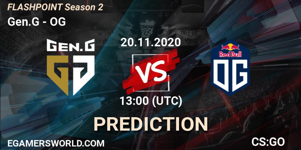 Gen.G vs OG: Match Prediction. 20.11.20, CS2 (CS:GO), Flashpoint Season 2