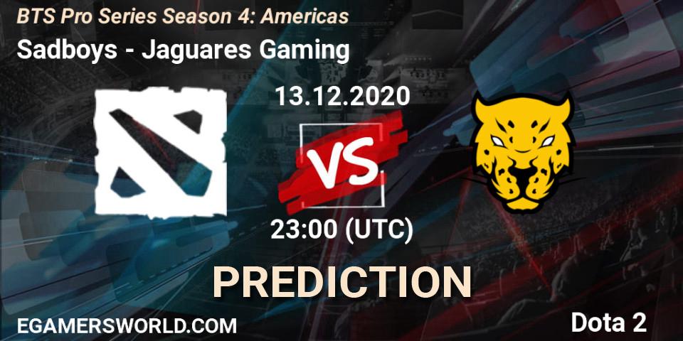 Sadboys vs Jaguares Gaming: Match Prediction. 13.12.2020 at 23:16, Dota 2, BTS Pro Series Season 4: Americas