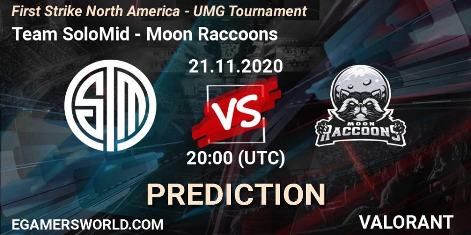 Team SoloMid vs Moon Raccoons: Match Prediction. 21.11.2020 at 22:00, VALORANT, First Strike North America - UMG Tournament