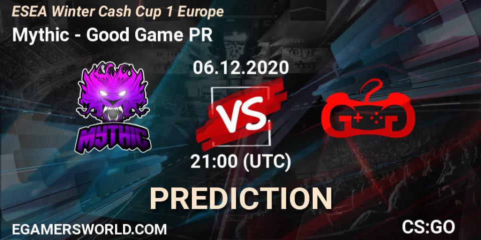 Mythic vs Good Game PR: Match Prediction. 06.12.2020 at 21:00, Counter-Strike (CS2), ESEA Winter Cash Cup 1 Europe