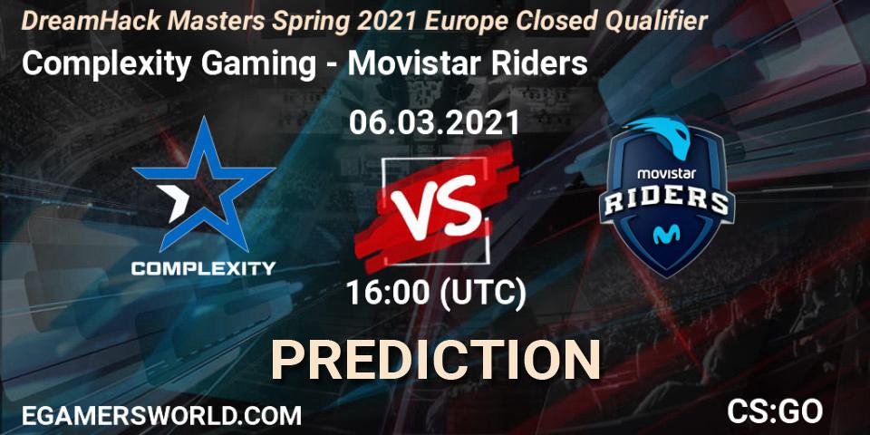 Complexity Gaming vs Movistar Riders: Match Prediction. 06.03.2021 at 16:00, Counter-Strike (CS2), DreamHack Masters Spring 2021 Europe Closed Qualifier