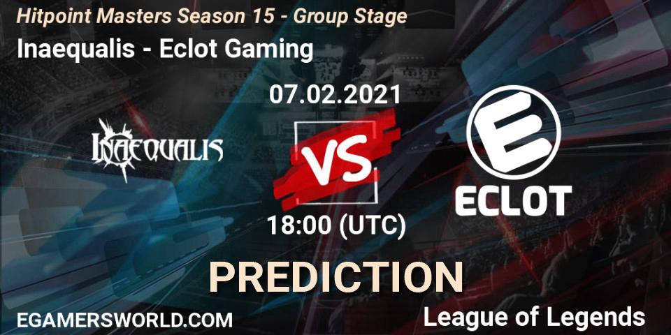 Inaequalis vs Eclot Gaming: Match Prediction. 07.02.2021 at 19:00, LoL, Hitpoint Masters Season 15 - Group Stage