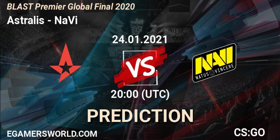 Astralis vs NaVi: Match Prediction. 24.01.21, CS2 (CS:GO), BLAST Premier Global Final 2020