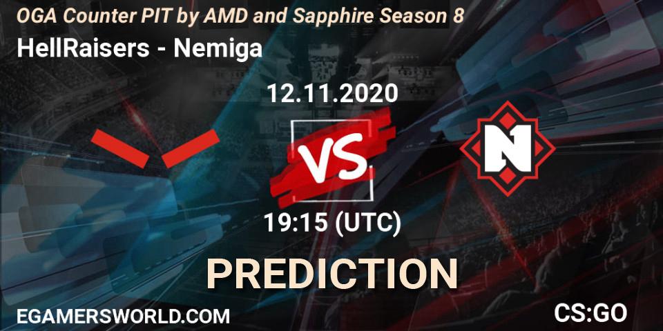 HellRaisers vs Nemiga: Match Prediction. 12.11.2020 at 19:15, Counter-Strike (CS2), OGA Counter PIT by AMD and Sapphire Season 8